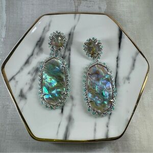 Kendra Scott Parson Mint Iridescent Abalone Shell Drop Earrings